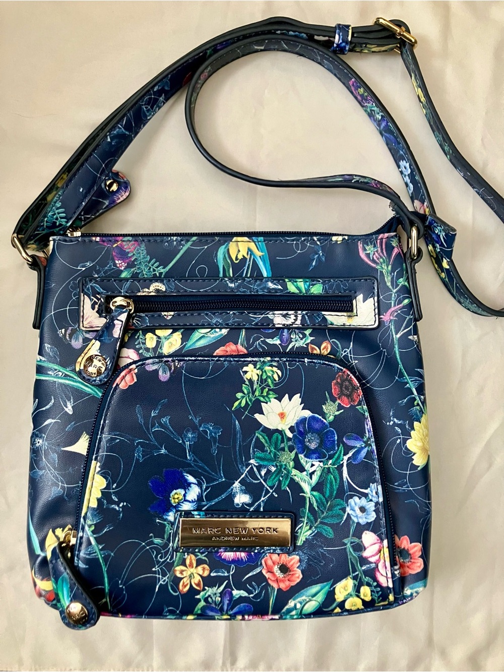 Marc New York Navy Floral Crossbody Bag